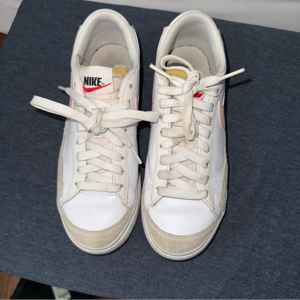 Nike White and Cream Women's Blazer Platform Shoes
